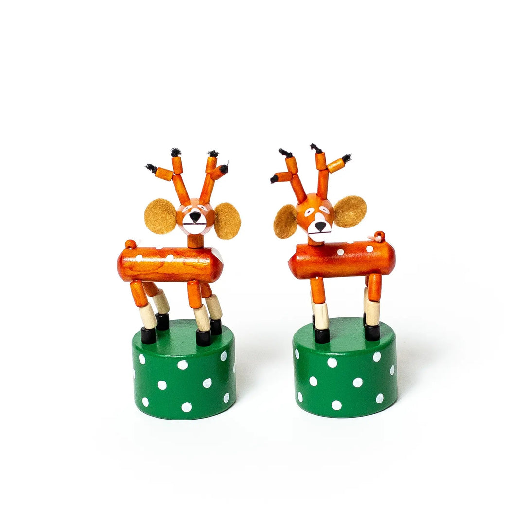 REINDEER WOODEN COLLAPSIBLE WOODEN TOY Jack Rabbit Creations Bonjour Fete - Party Supplies