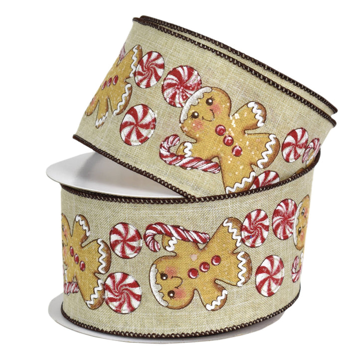 Gingerbread Ribbon 2.5" x 10yd David Christopher's Collection 0 Faire Bonjour Fete - Party Supplies
