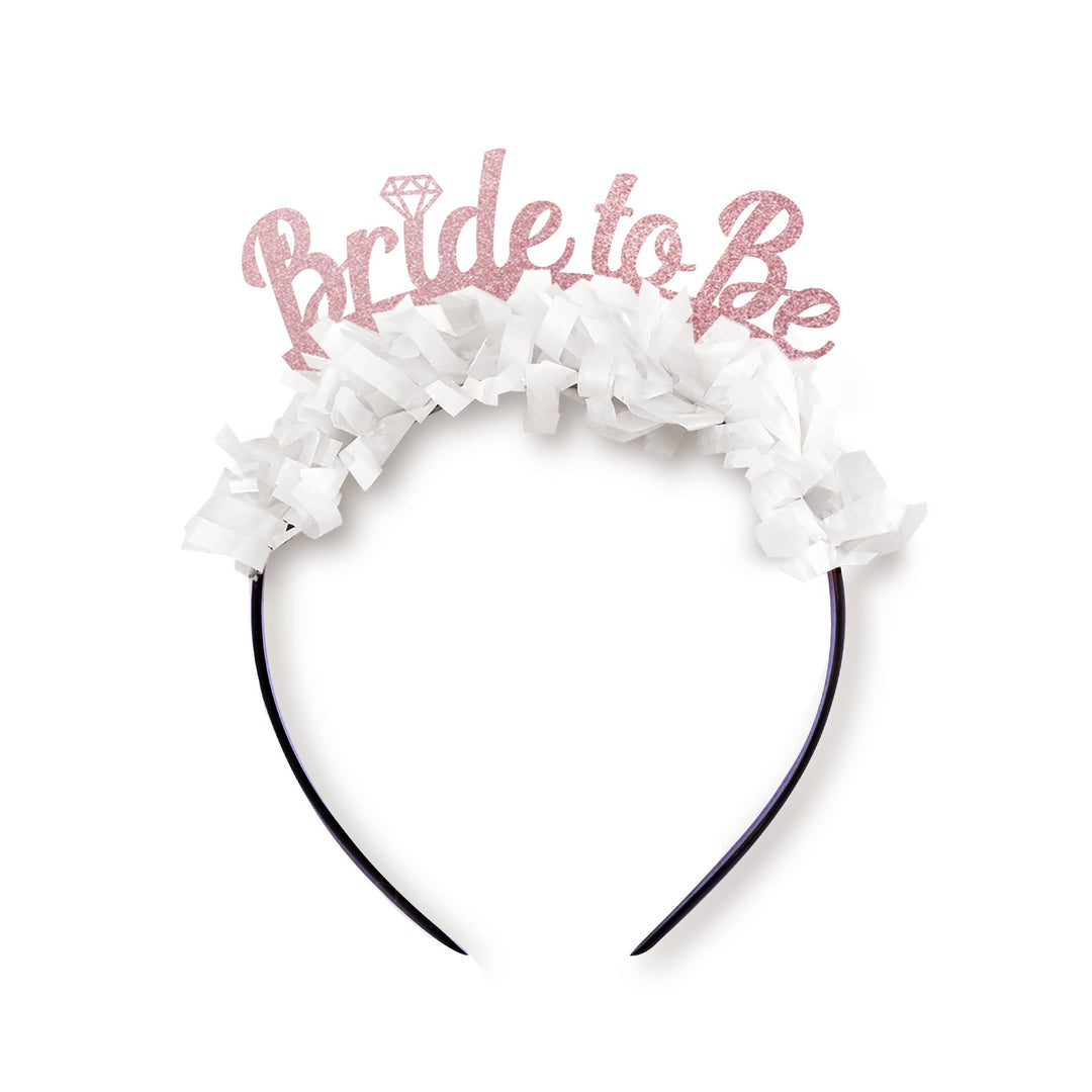 BRIDE TO BE CROWN IN PINK ROSE GOLD Festive Gal Party Hats Bonjour Fete - Party Supplies