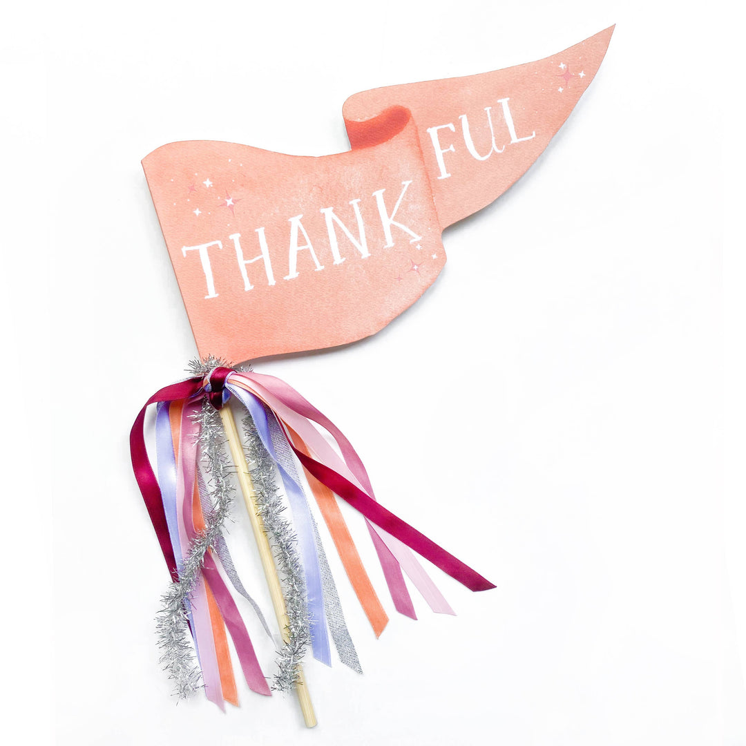 Thankful Thanksgiving Party Pennant Cami Monet 0 Faire Bonjour Fete - Party Supplies