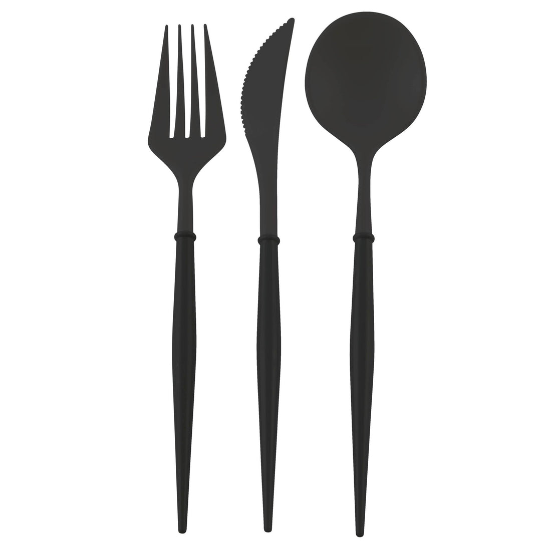 Fancy Black Cutlery Bonjour Fete Party Supplies New Year's Eve Party Supplies