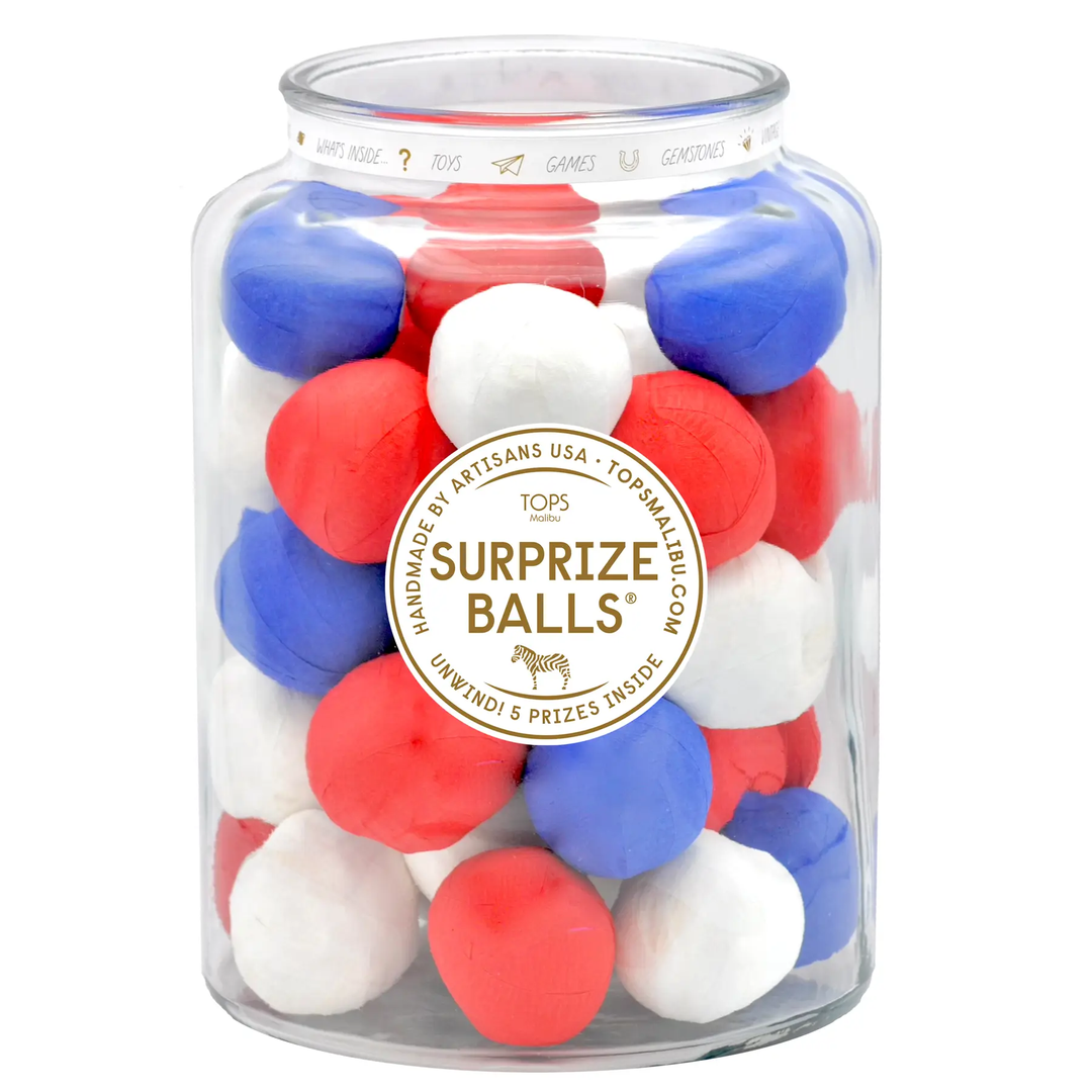 MINI SURPRIZE BALL - 4TH OF JULY TOPS Malibu 4th of July Bonjour Fete - Party Supplies