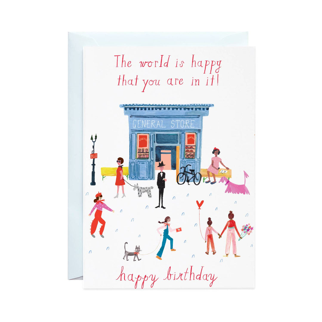 Party on Main Street Birthday Greeting Card Mr. Boddington's Studio Bonjour Fete - Party Supplies
