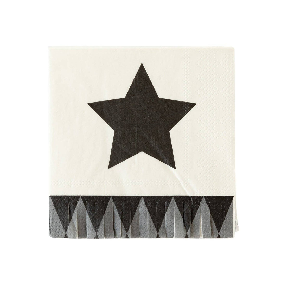 VINTAGE HALLOWEEN STAR FRINGE COCKTAIL NAPKIN