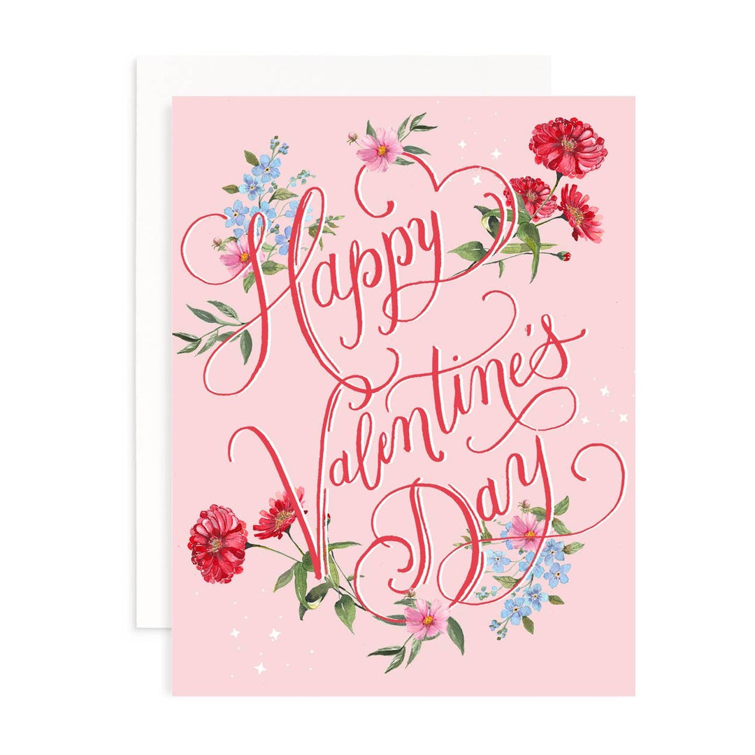 Valentine's Day Floral Greeting Card Cami Monet 0 Faire Bonjour Fete - Party Supplies