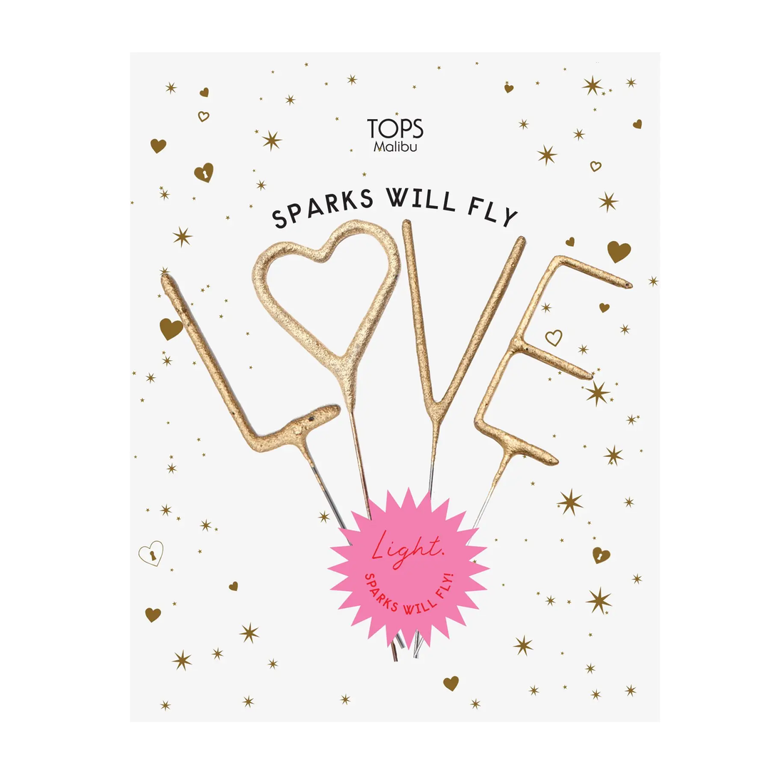 LOVE SPARKLER CARD TOPS Malibu Sparkler Bonjour Fete - Party Supplies