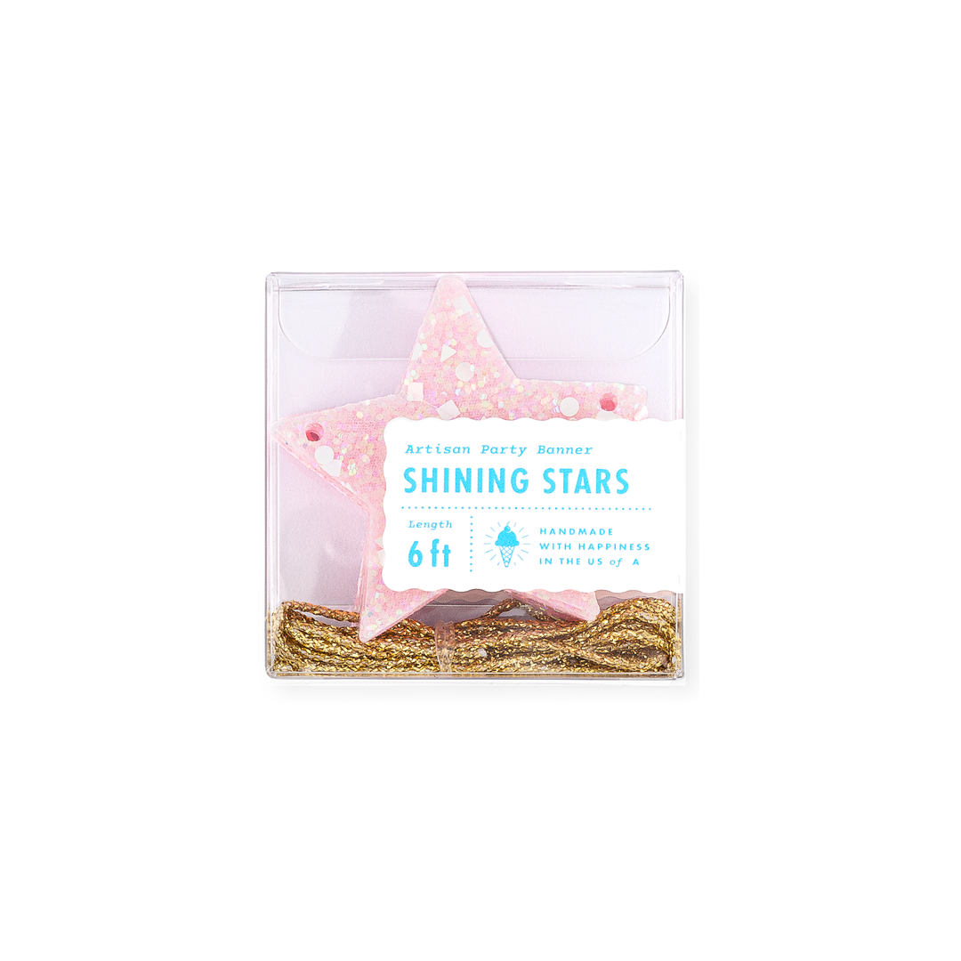 Pink Star Banner Studio Pep 0 Faire Bonjour Fete - Party Supplies