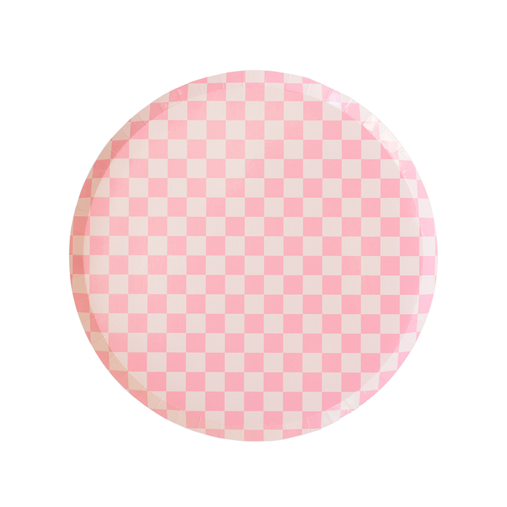 Pink Checker Plates Bonjour Fete Party Supplies Plates