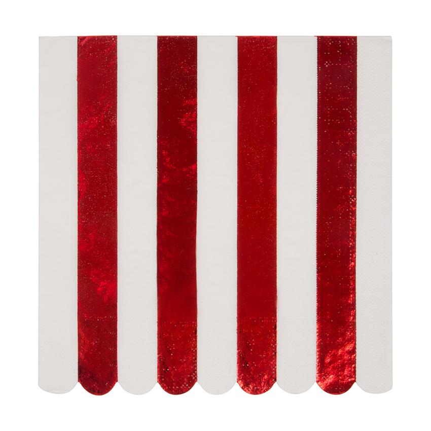RED STRIPE NAPKINS Meri Meri Napkins Bonjour Fete - Party Supplies