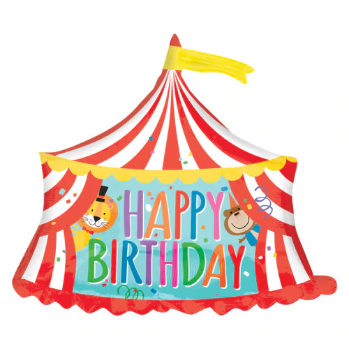 CIRCUS TENT HAPPY BIRTHDAY BALLOON LA Balloons Bonjour Fete - Party Supplies
