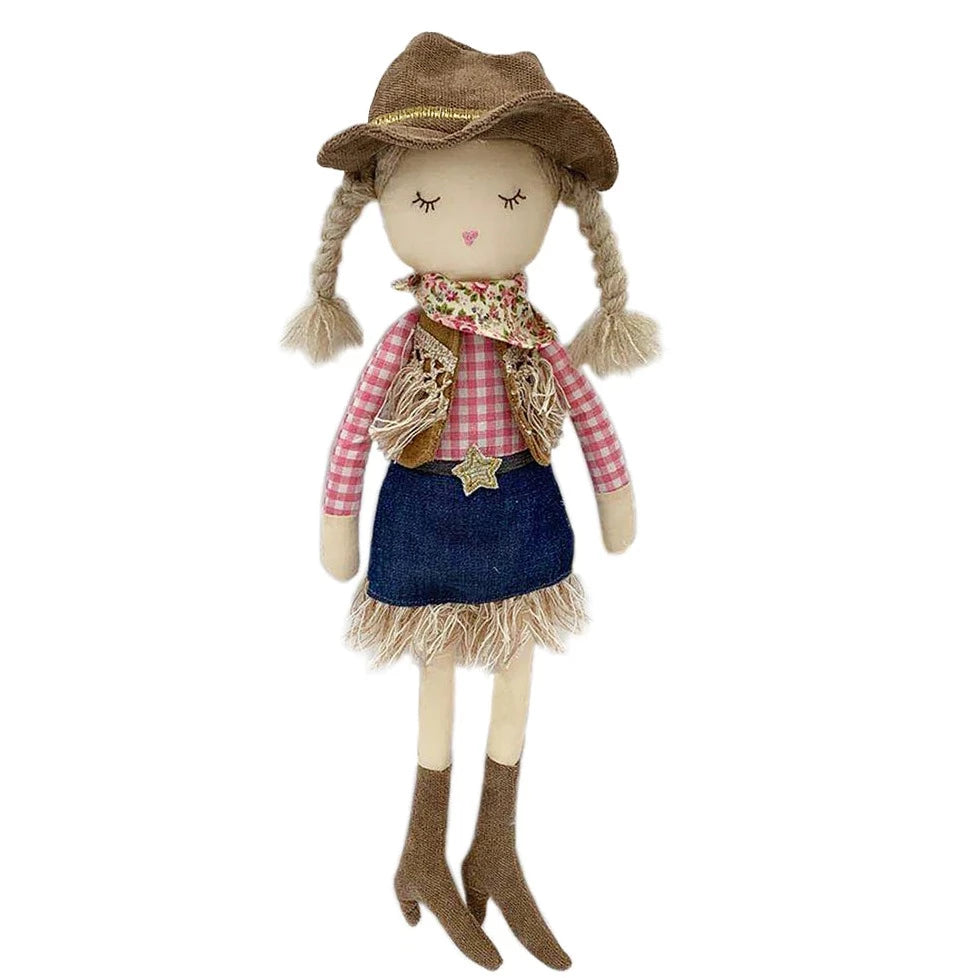 CLEMENTINE COWGIRL DOLL Mon Ami Dolls & Stuffed Animals Bonjour Fete - Party Supplies