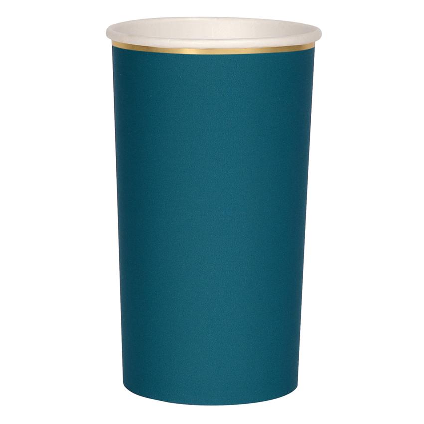 DARK TEAL GREEN PAPER CUPS Bonjour Fête
