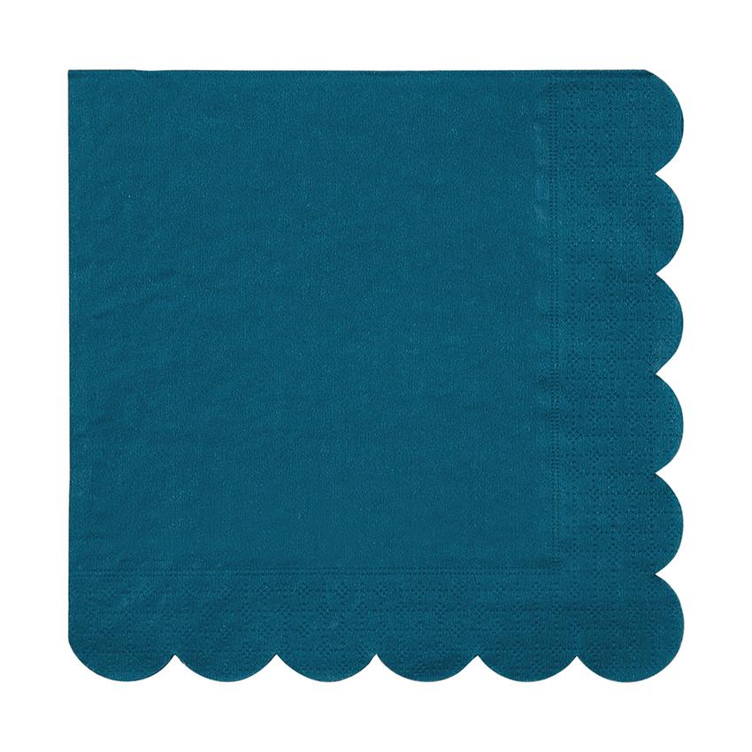 TEAL GREEN SCALLOPED NAPKINS Bonjour Fête