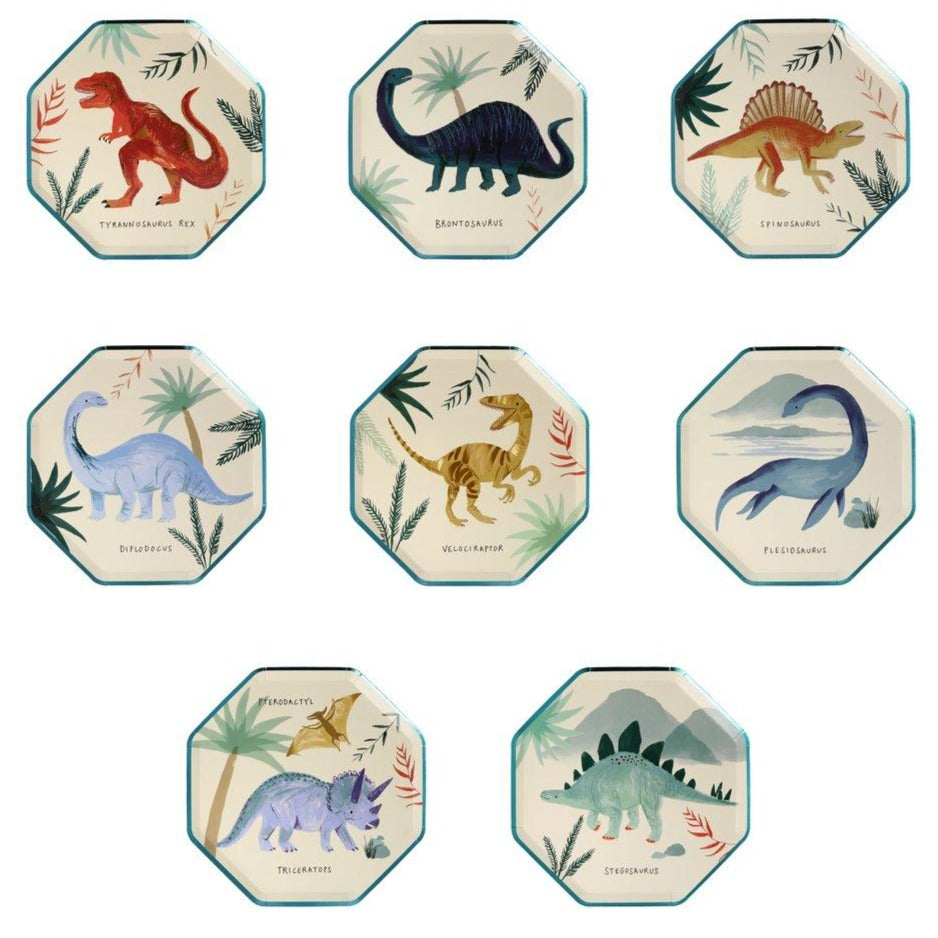 DINOSAUR PLATES - MEDIUM Meri Meri Plates Bonjour Fete - Party Supplies