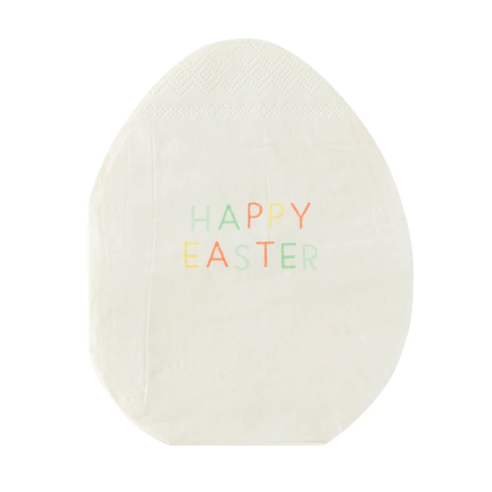 EASTER EGG SHAPED PAPER NAPKIN My Mind's Eye Easter tableware Bonjour Fete - Party Supplies