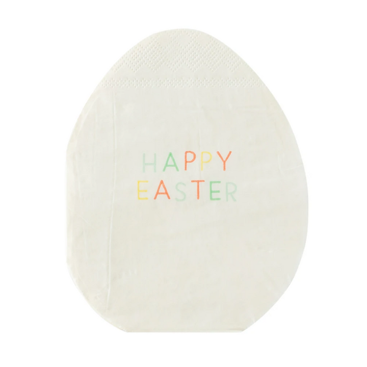 EASTER EGG SHAPED PAPER NAPKIN My Mind's Eye Easter tableware Bonjour Fete - Party Supplies
