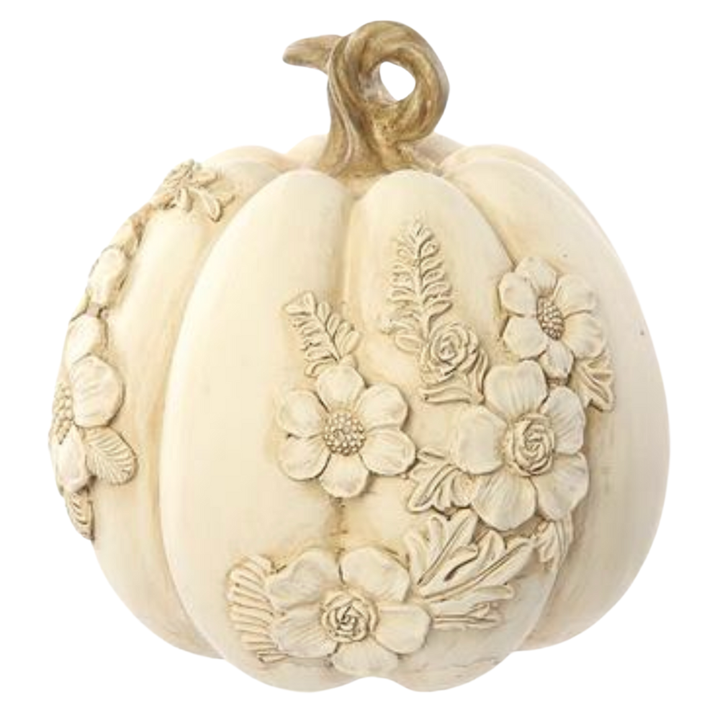 EMBOSSED WHITE PUMPKIN Allstate Floral Halloween Home Decor Bonjour Fete - Party Supplies