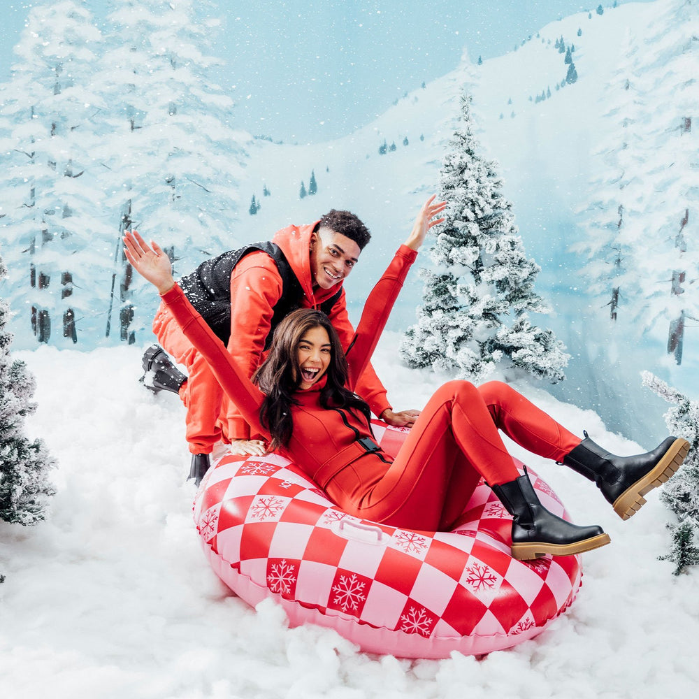 WINTER CHECKS SNOW TUBE FUNBOY Christmas Activity Bonjour Fete - Party Supplies