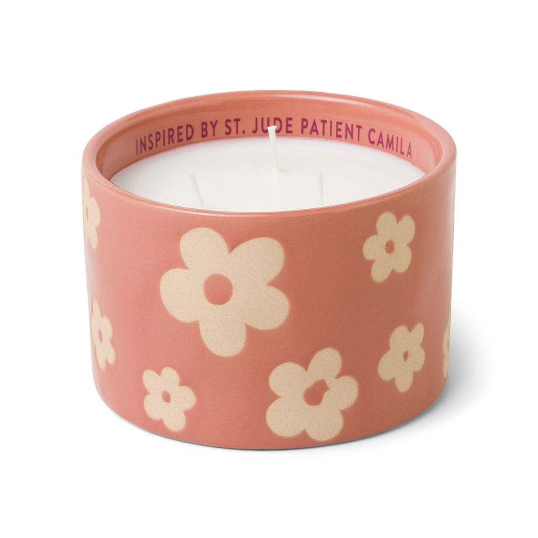 GIVEBACK 11 OZ. ST. JUDE PINK CERAMIC VESSEL - FLOWERS BY CAMILLA Paddywax Home Candle Bonjour Fete - Party Supplies
