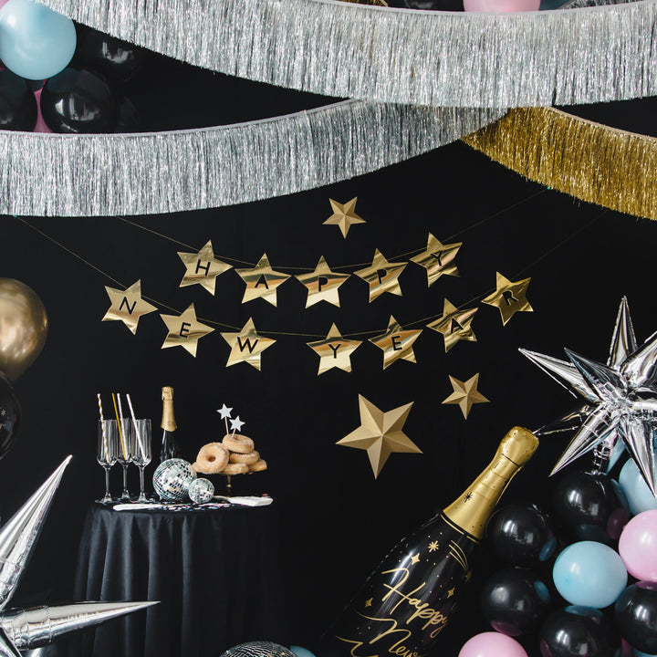 HAPPY NEW YEAR'S STAR BANNER Party Deco New Year's Eve Bonjour Fete - Party Supplies