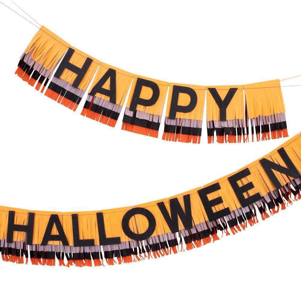 HAPPY HALLOWEEN FRINGE GARLAND BANNER Meri Meri Halloween Decor Bonjour Fete - Party Supplies