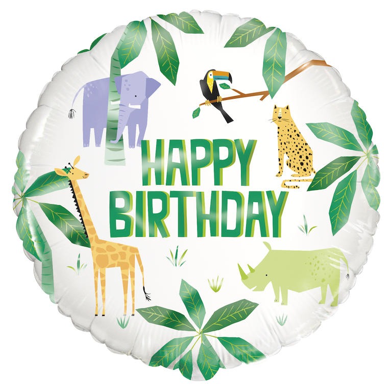 HAPPY BIRTHDAY ANIMAL BALLOON Unique Bonjour Fete - Party Supplies