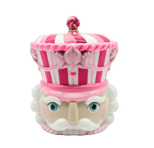 PINK NUTCRAKER COOKIE JAR December Diamonds Christmas Baking Bonjour Fete - Party Supplies