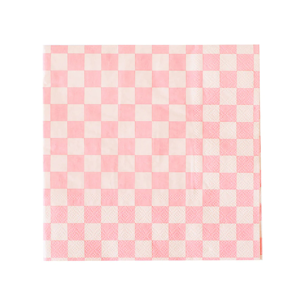 Pink Checker Napkins Bonjour Fete Party Supplies Napkins