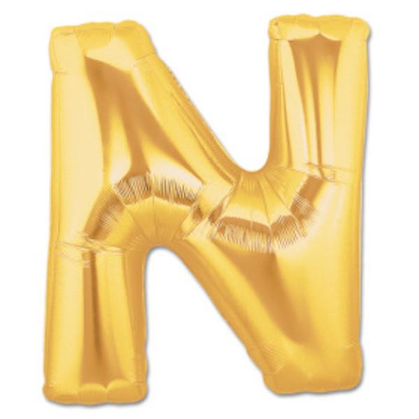 LETTER N FOIL GIANT BALLOON Northstar Balloons Balloon 16" / Metallic Gold Bonjour Fete - Party Supplies
