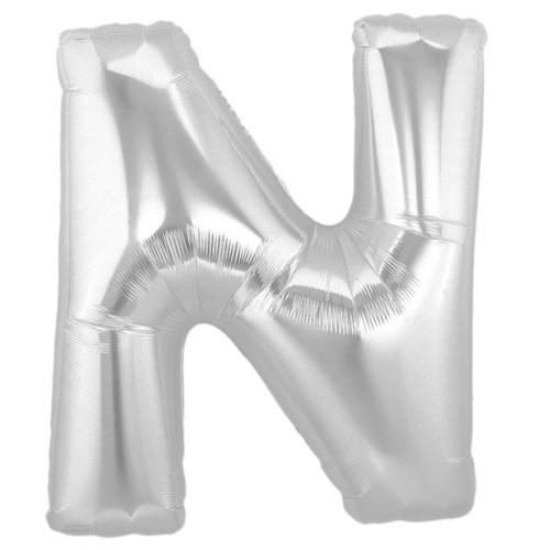 LETTER N FOIL GIANT BALLOON Northstar Balloons Balloon 16" / Metallic Silver Bonjour Fete - Party Supplies