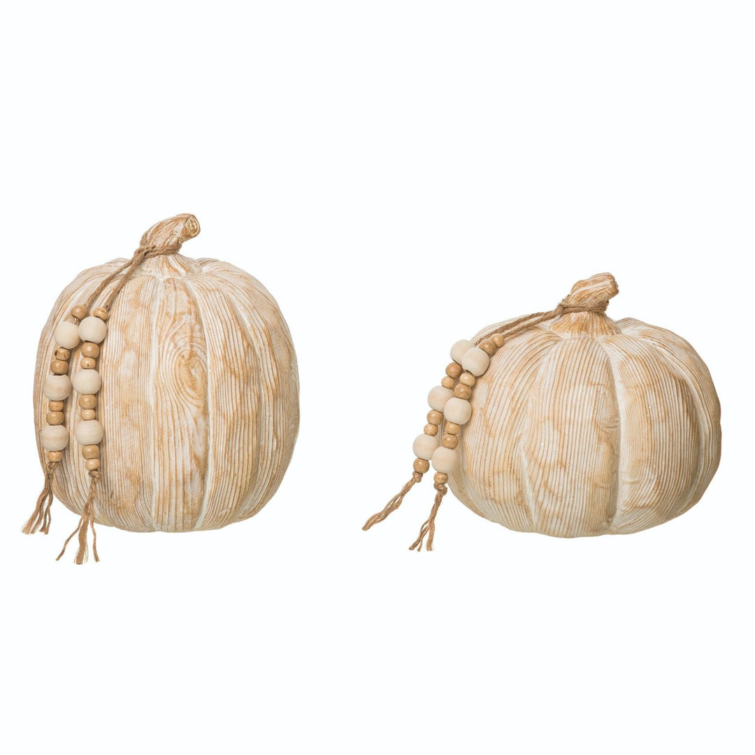 LARGE RESIN PUMPKINS FIGURINES Transpac Halloween Party Decorations Bonjour Fete - Party Supplies