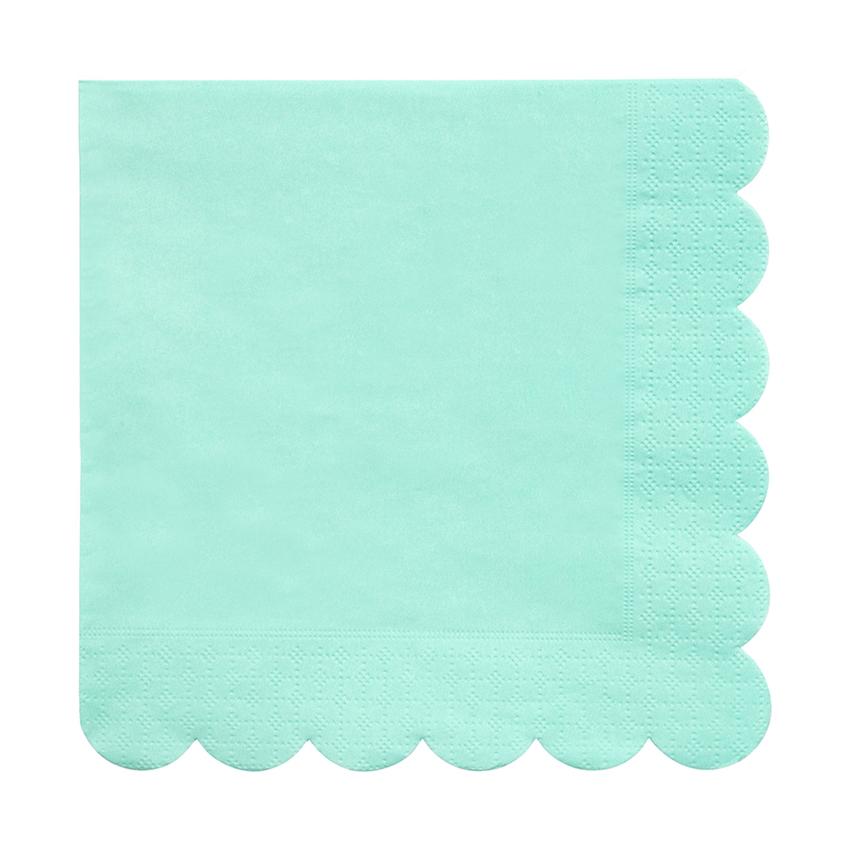 MINT GREEN SCALLOPED NAPKINS Meri Meri Napkins Bonjour Fete - Party Supplies