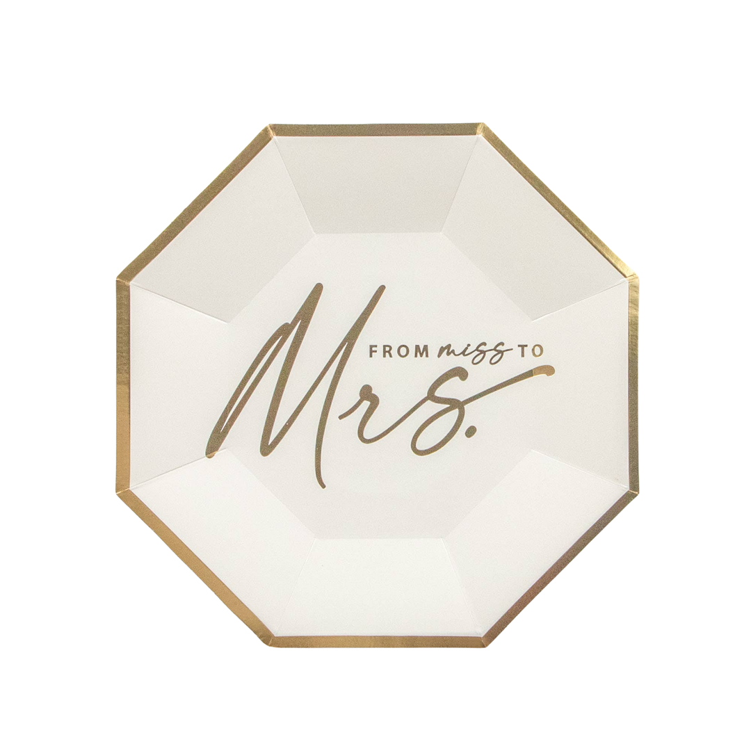 MISS TO MRS DINNER PLATES ThreeTwoOne Bonjour Fete - Party Supplies