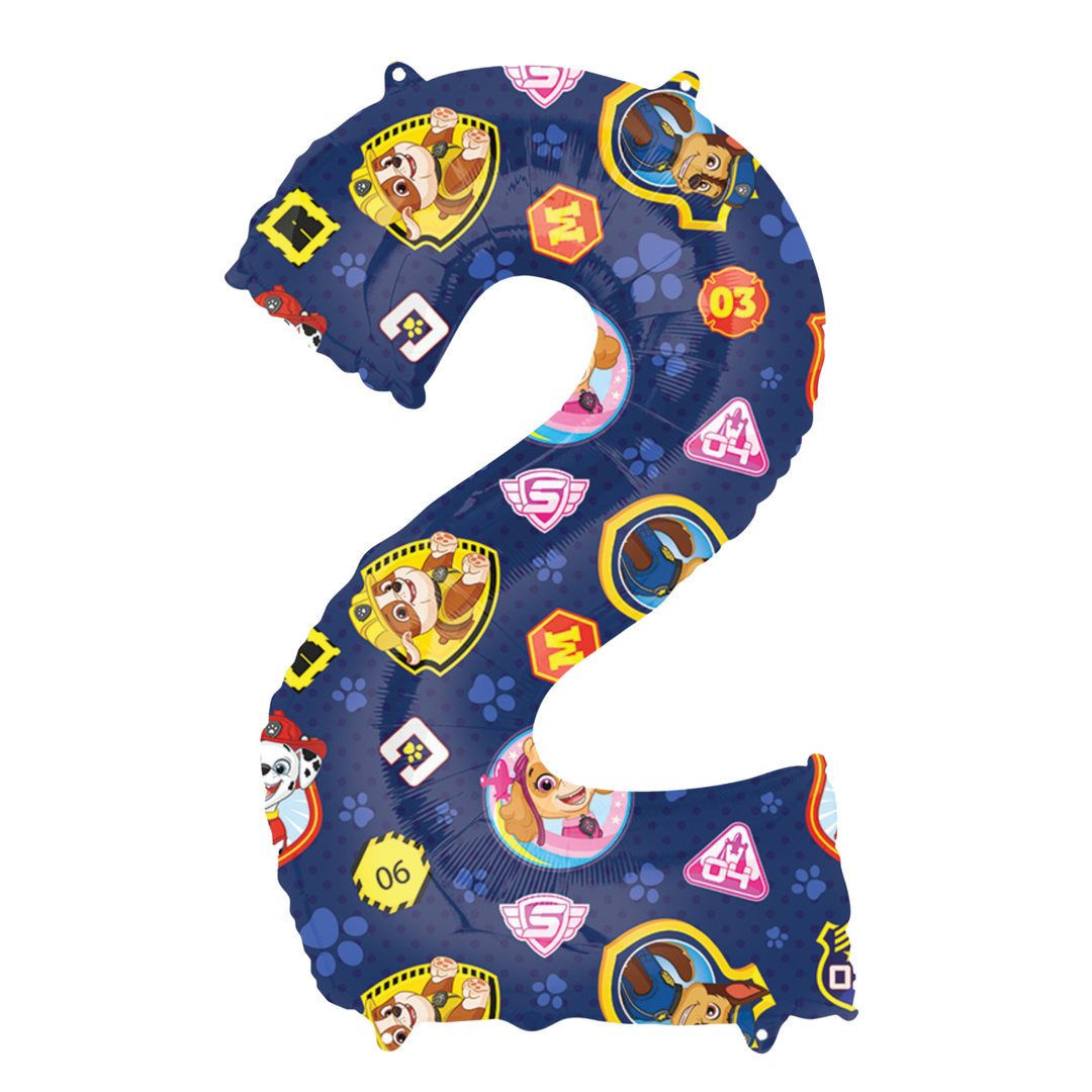 PAW PATROL NUMBER 2 SUPERSHAPE FOIL BALLOON Bargain Balloons Balloons Bonjour Fete - Party Supplies
