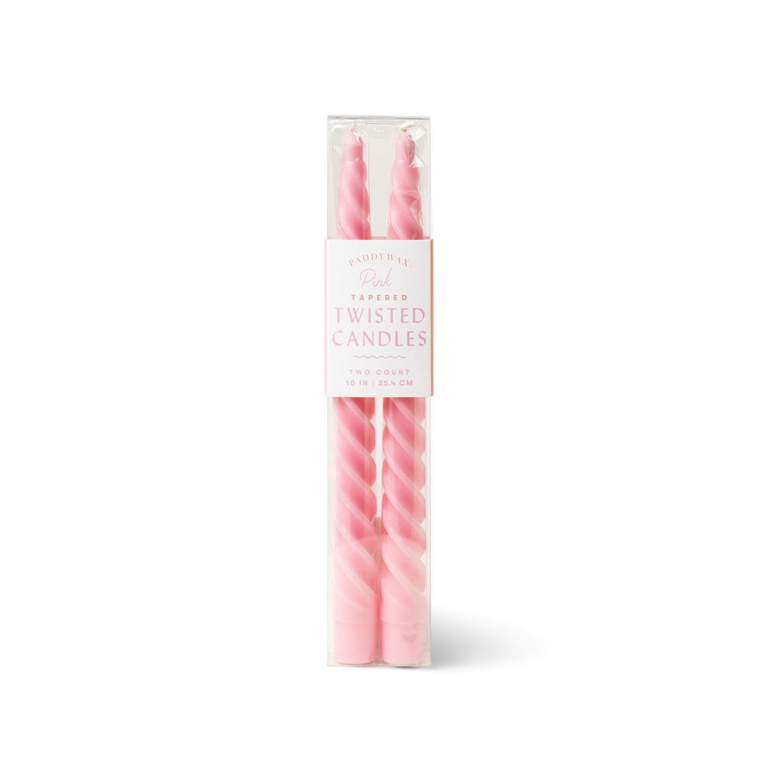PINK TWISTED BOXED TAPER CANDLES Paddywax Home Candles Bonjour Fete - Party Supplies