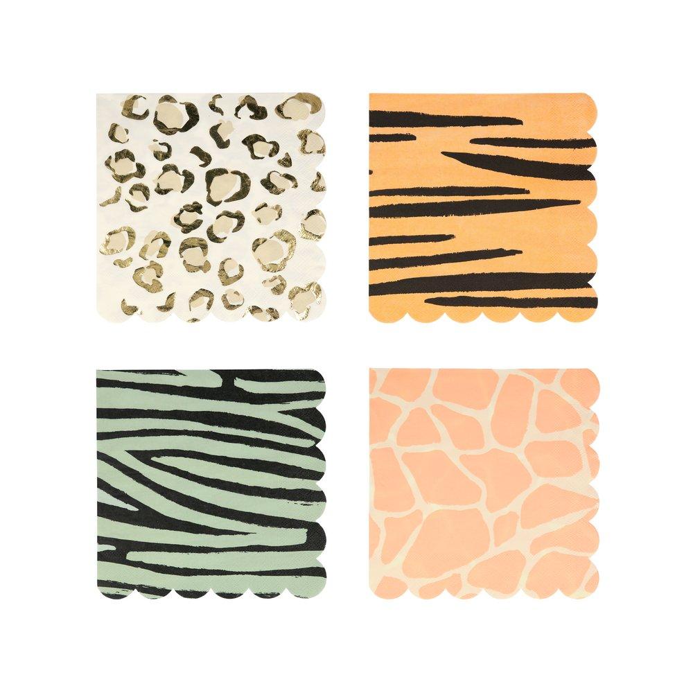 SAFARI ANIMAL PRINT NAPKINS - LARGE Meri Meri Napkins Bonjour Fete - Party Supplies