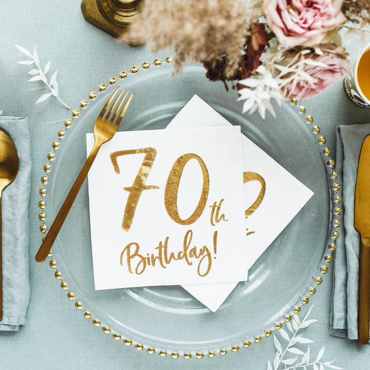 70TH BIRTHDAY COCKTAIL NAPKINS Party Deco Balloon Bonjour Fete - Party Supplies