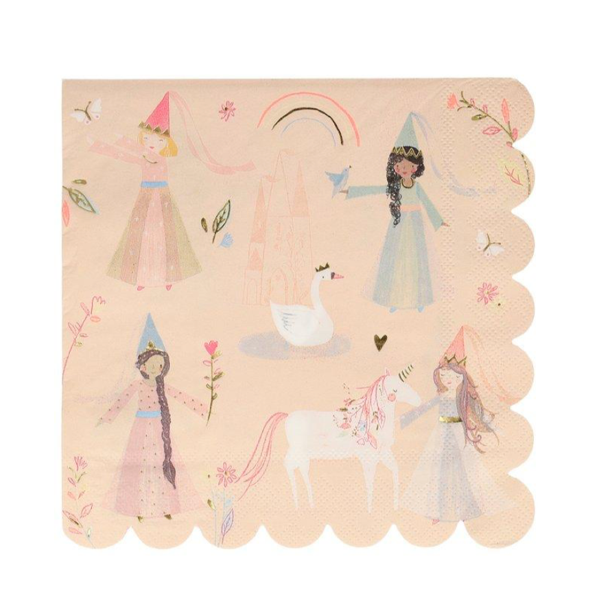 PRINCESS LARGE NAPKINS Meri Meri Napkins Bonjour Fete - Party Supplies