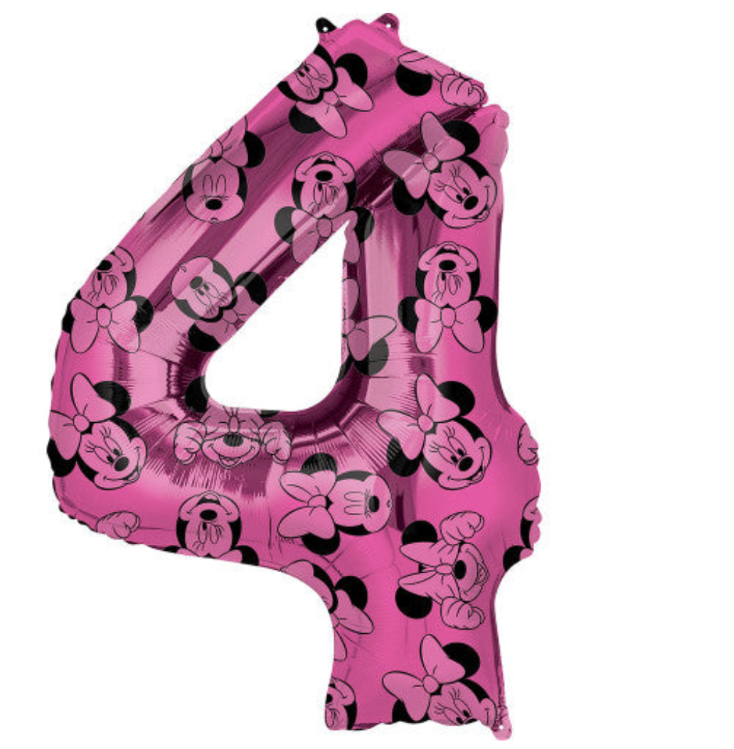 MINNIE MOUSE NUMBER 4 BALLOON Anagram Balloons Bonjour Fete - Party Supplies