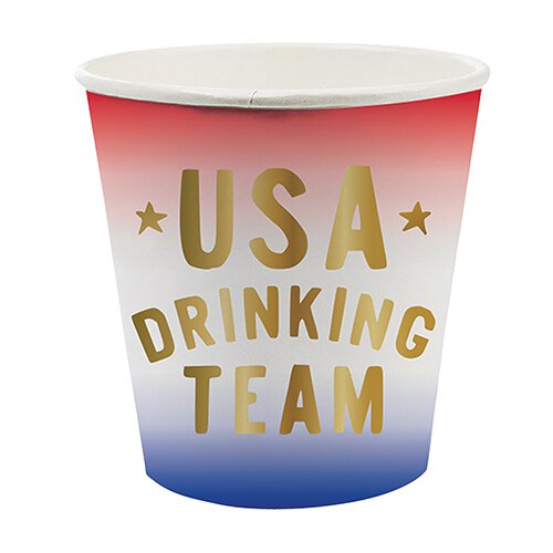 USA DRINKING TEAM SHOT GLASSES Slant Shot Glasses Bonjour Fete - Party Supplies