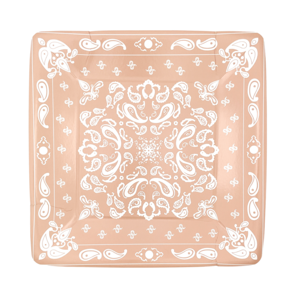 Blush Bandana Dinner Plates Bonjour Fete Party Supplies Farm Party