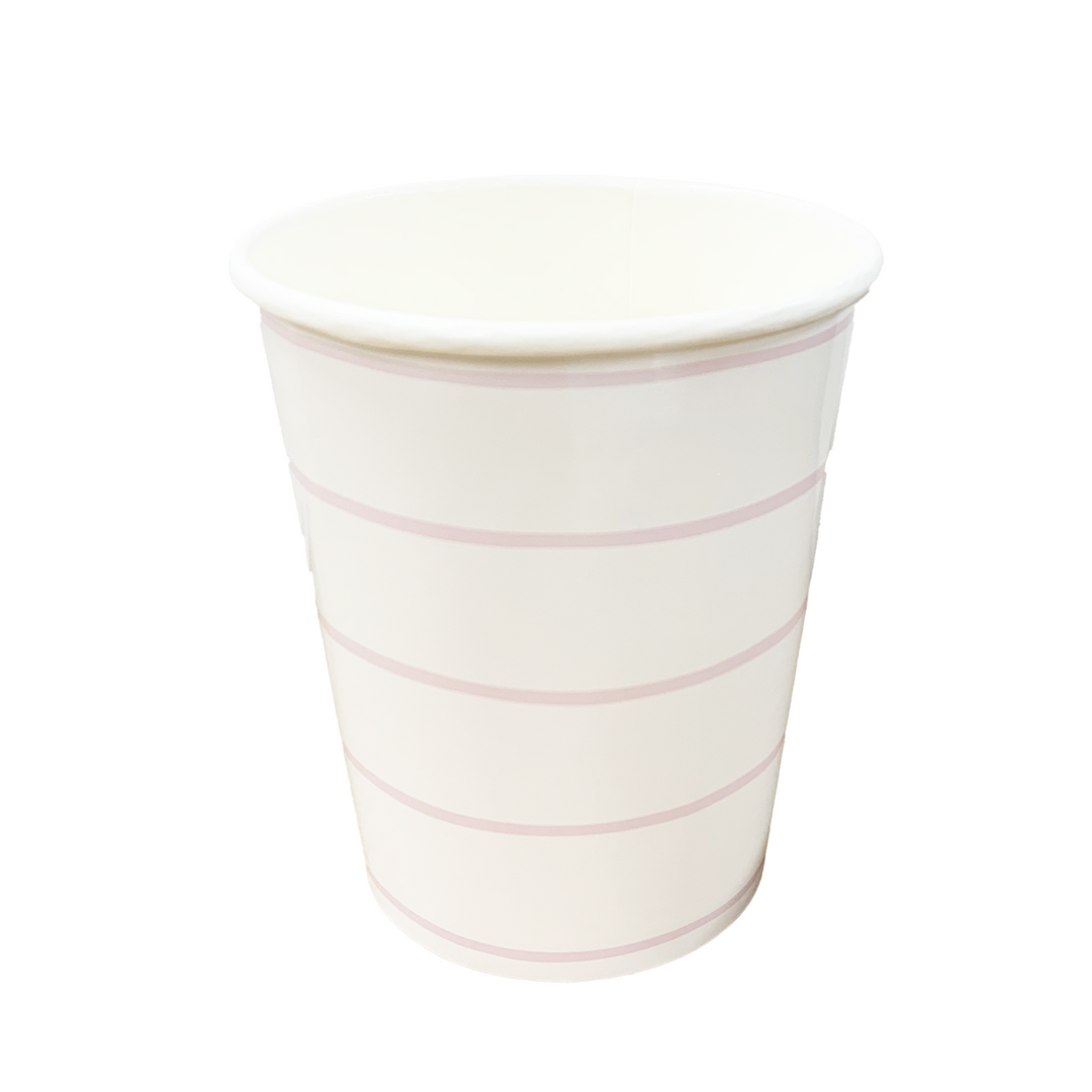 Frenchie Striped Lilac 9 oz Cups - 8 Pk. Jollity & Co. + Daydream Society Bonjour Fete - Party Supplies