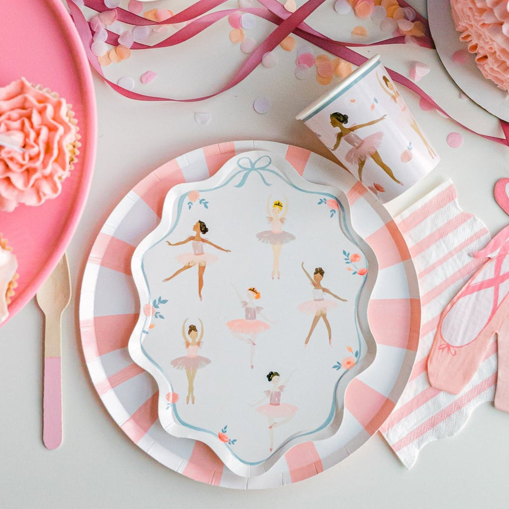 BALLERINA THEMED PARTY PLATES Meri Meri Plates Bonjour Fete - Party Supplies