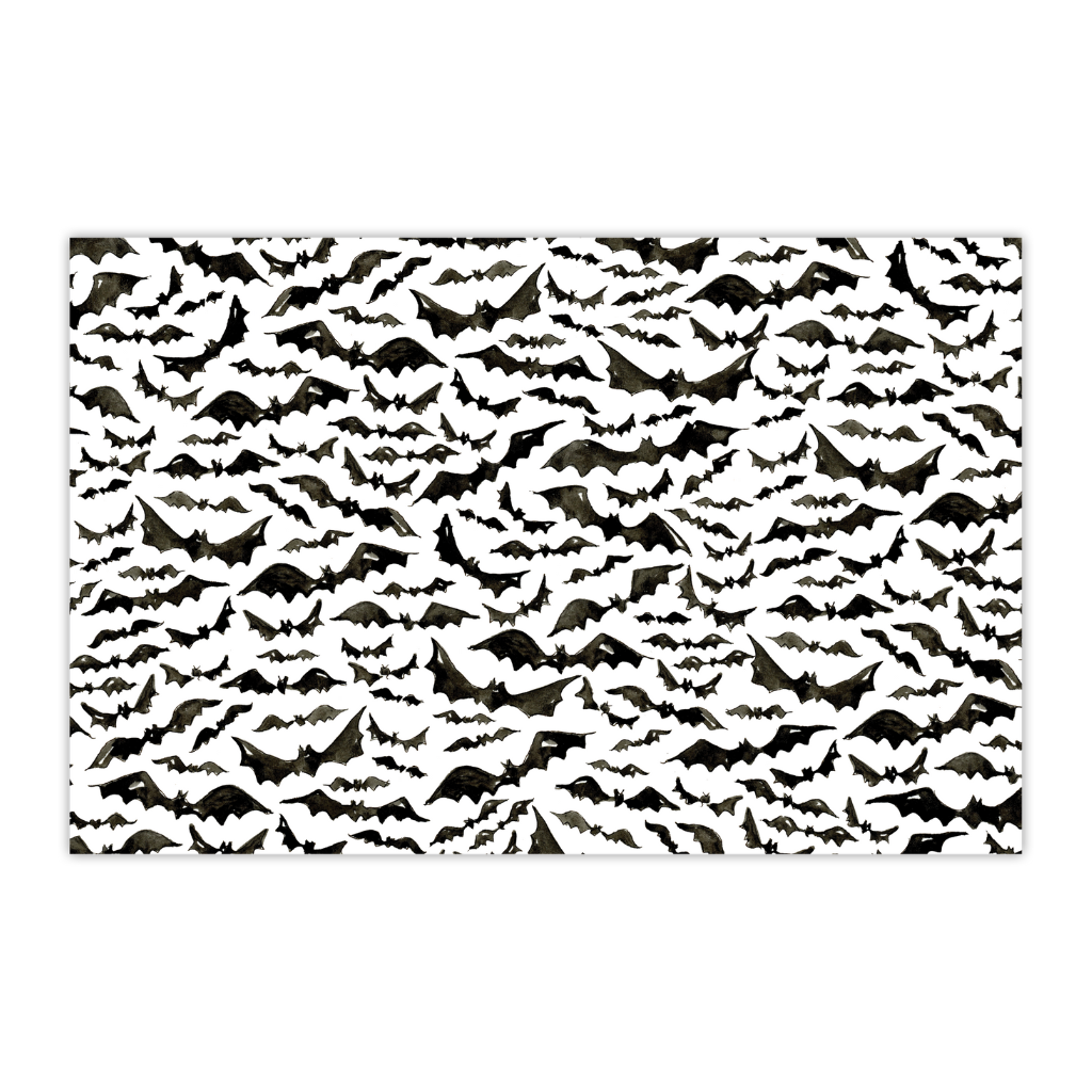 HANDPAINTED BAT PATTERN PLACEMATS Rosanne Beck Collections Halloween Party Supplies Bonjour Fete - Party Supplies
