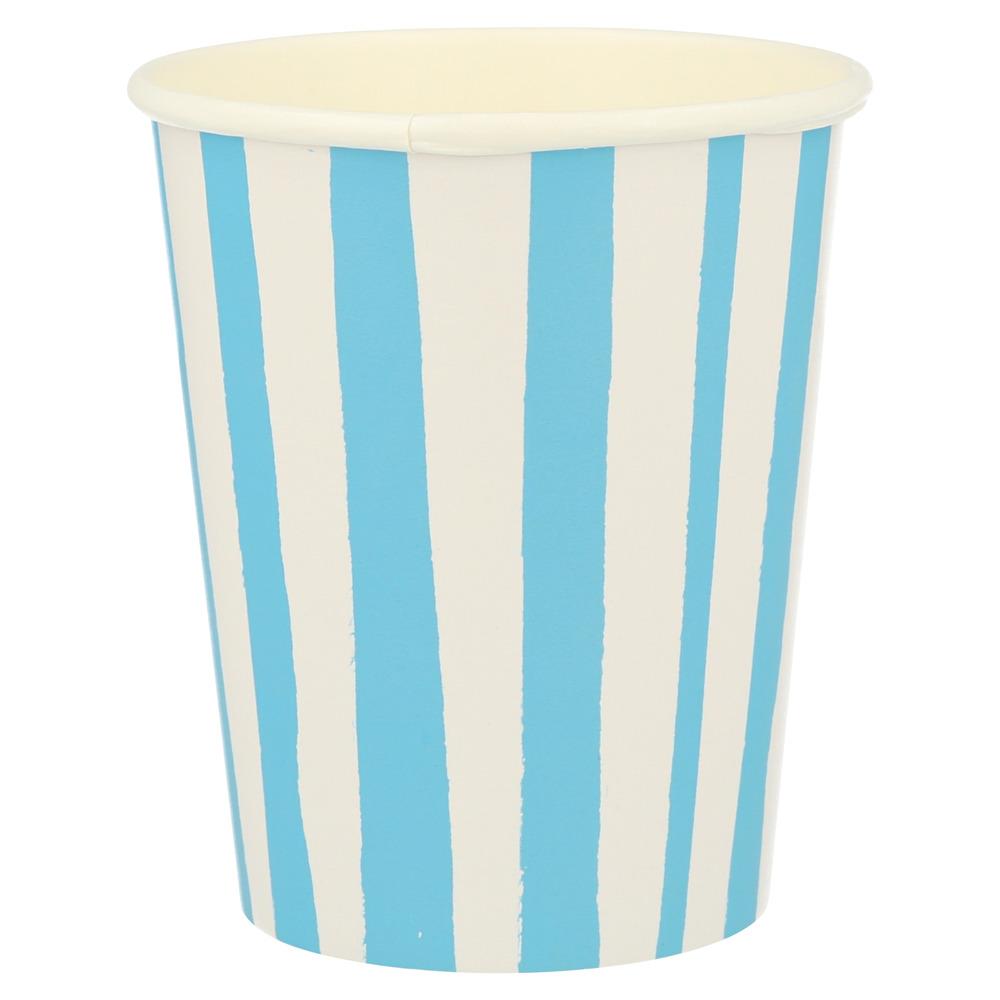 BLUE STRIPE CUPS Meri Meri Cups Bonjour Fete - Party Supplies