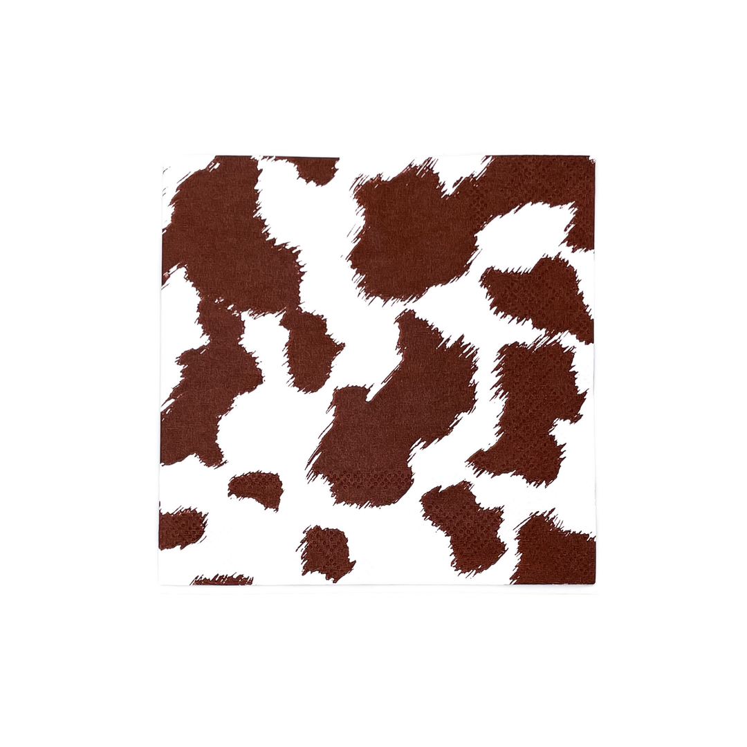 BROWN COWHIDE PRINT COCKTAIL NAPKINS Party West Bonjour Fete - Party Supplies