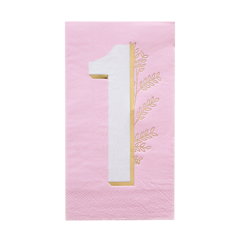 FIRST 1ST BIRTHDAY PARTY NAPKINS IN PINK Jollity & Co. + Daydream Society Napkins Bonjour Fete - Party Supplies