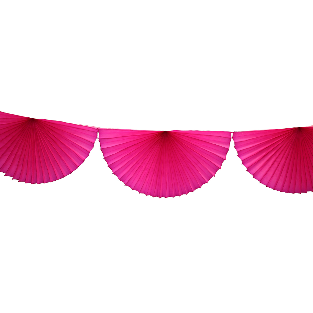 CERISE BUNTING FAN GARLAND Devra Party Garlands & Banners Bonjour Fete - Party Supplies