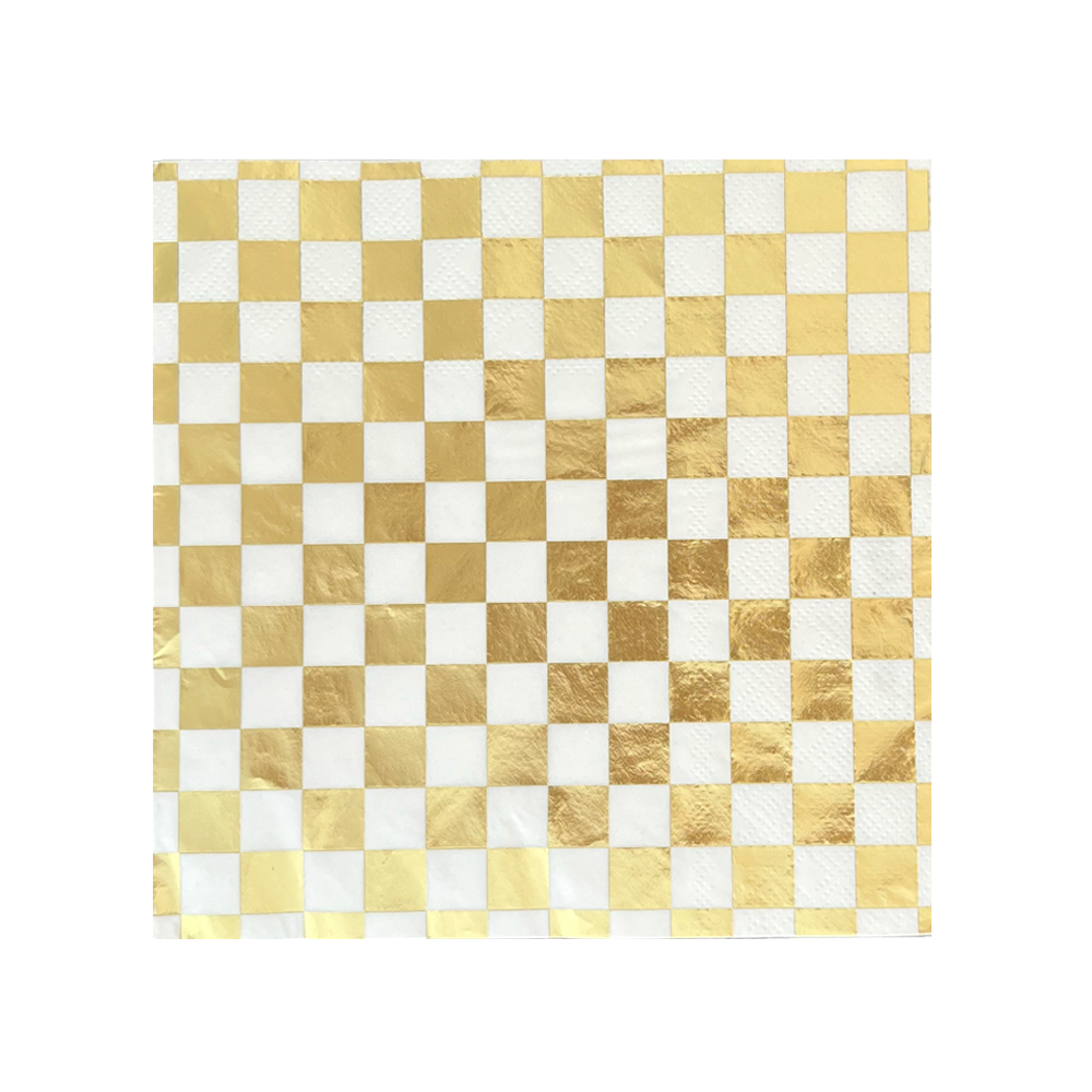 Gold Checker Napkins Bonjour Fete Party Supplies New Year's Eve Party Supplies