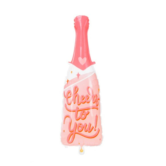 CHEERS TO YOU PINK BOTTLE FOIL BALLOON Party Deco Bonjour Fete - Party Supplies